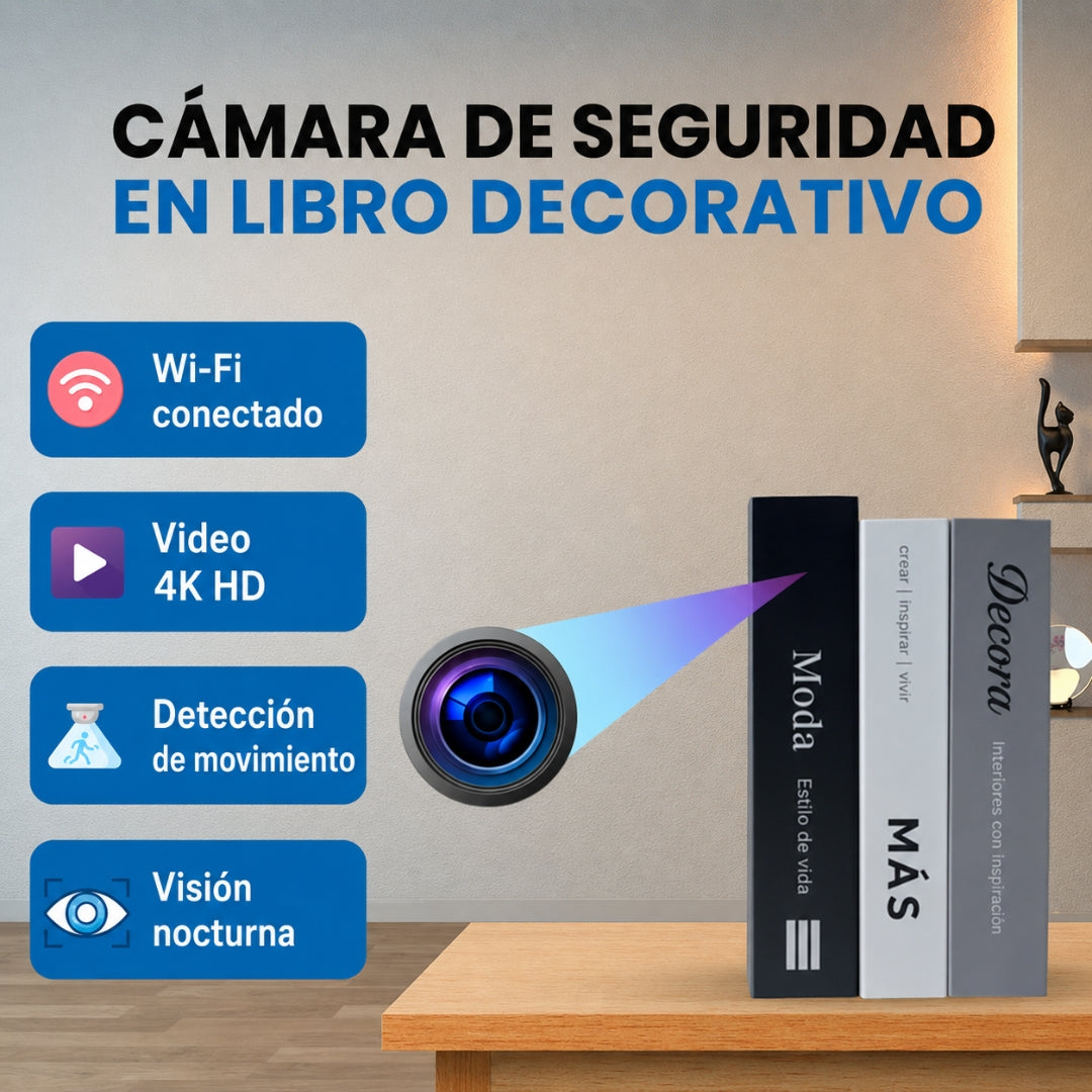 Cámara de seguridad con forma de libro decorativo