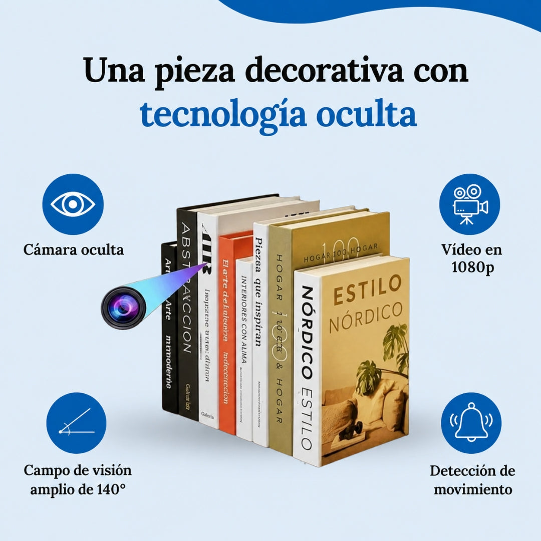 Cámara de seguridad con forma de libro decorativo